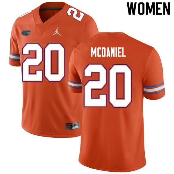 Women's NCAA Florida Gators Mordecai McDaniel #20 Stitched Authentic Nike Orange College Football Jersey EDS8865ZG